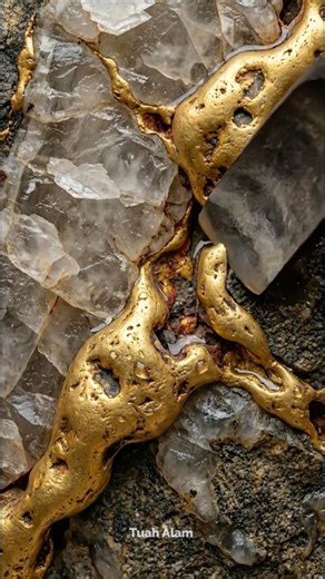 Hidden Gold Vein Beneath Solid Rock 🔨✨ | ASMR Satisfying — Breaking Stone to Reveal Pure Gold