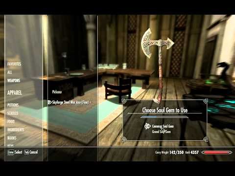 Skyrim: How to recharge magic weapons