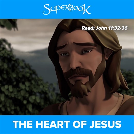 16K views · 1.5K reactions | Jesus showed His love for His dear friend Lazarus and cried when He learned that Lazarus died.  Share the love of Jesus with children through partnering with Superbook.  Tap here to learn more: https://go.cbn.com/superbook-fb-give . . . . . SUPERBOOK Bringing Bible Stories and Jesus' love to kids everywhere Series + App + Academy + Outreach | Superbook | Facebook