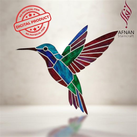 Hummingbird Stained Glass Pattern, DIY Suncatcher Bird Art, Printable Template for Home Decor - Etsy