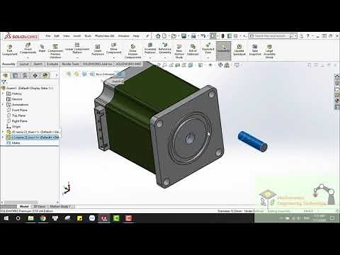 Create rotating shaft for the motor in Solidworks