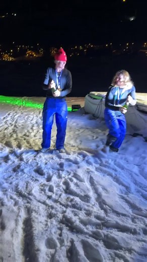 Charlotte Bankes and Huw Nightingale, the duo that takes it all 🥇✨ They’ve WON the mixed team snowboard cross and are celebrating hard 🎉 | TNT Sports