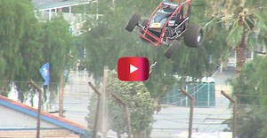 Sprint Car Flips out of Track in Wild Racing Moment