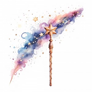10 Magic Wand Clipart | Fantasy Spell Witch Art, Printable Watercolor Clipart, High Quality Jpgs, Digital Download, Paper Craft, Junk Journ - Etsy
