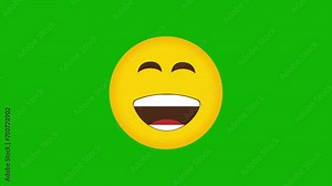 Emoji Laugh-Crying Animated Icon - 4K Animation on Green Screen Background