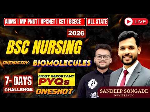 Chemistry ( Biomolecules ) | BSc Nursing 2026 | MP PNST | RUHS2026 #pnst2026