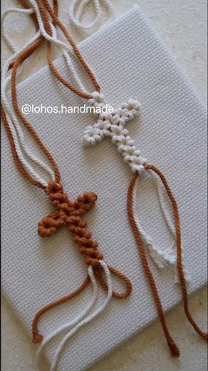 DIY Macrame Cross #macrameknot #macrametutorial #handmade #diyprojects #macramecross #diy