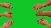 Hands clapping on green screen.