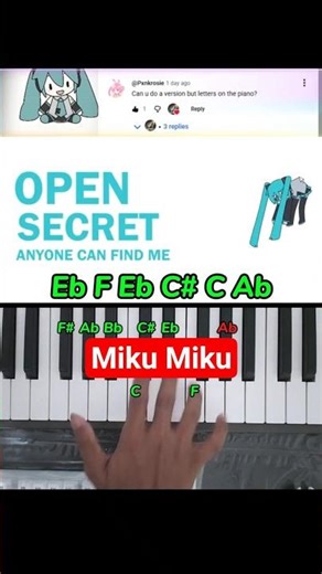 Miku Miku Easy Piano Tutorial #shorts #pianotutorial #miku