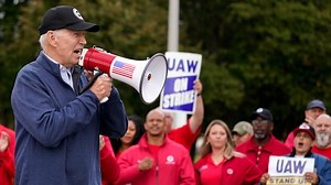 Watch: Biden Joins Striking UAW Workers on Picket Line