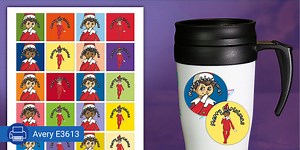 Rainbow Christmas Elves 'Merry Christmas' Stickers