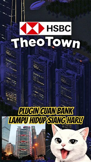HSBC BANK CUAN PLUGIN IN THEOTOWN! Lights On During the Day! #shorts