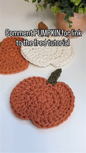 Katey | Fiber Artist on Instagram: "I've completed the tutorial for this adorable crochet pumpkin coaster and it's available for free on my YouTube channel! This coaster works up quickly and is beginner friendly. Makes for a great gift or simple Fall decor for your home. Comment PUMPKIN and I'll send the link to your DMs!🎃 #crochet #crochettutorial #crochetcoaster #crochetpumpkin #pumpkincrochet #crochetpattern #crochetdecor #fallcrochet #crochetcommunity #crochetersofinstagram #crochetaddict #
