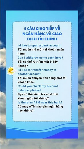 5 Câu giao tiếp tiếng Anh về Ngân hàng & Giao dịch tài chính | Learn English Speaking
