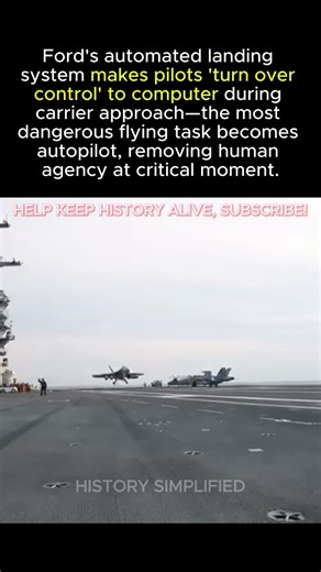 Computer AUTOPILOTS Plane to Carrier Deck — Pilot Surrenders Control || WW2 #shorts #ww2