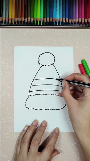 🎅 Easy Christmas hat drawing 🎅 | Coloring with Evi | German