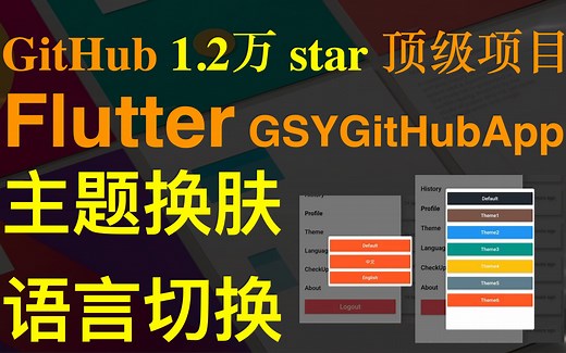 【 flutter 源码解读 】主题换肤、语言切换 flutter 最佳方案？讲解 GitHub 12k star 项目 GSYGitHubApp 源码 已完结