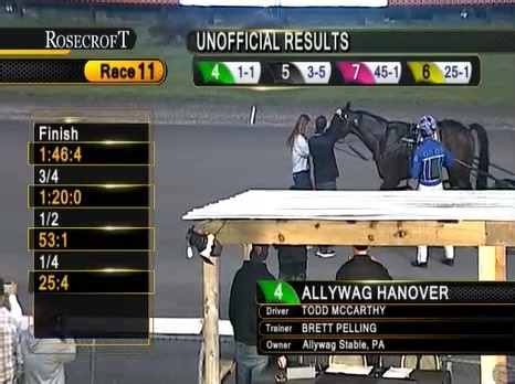 28K views · 906 reactions | Allywag Hanover and Todd McCarthy set a new World Record 1:46.4 fastest mile ever on a 5/8th mile track...Wins the $125,000 Potomac Pace. | Tetrick Racing | Facebook