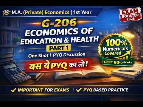 CCSU MA Economics G-206 | Economics of Education & Health | PYQ-Based Detailed Discussion