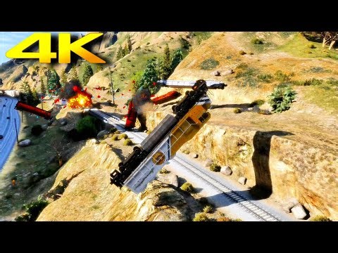 Exploding the Unstoppable Train in GTA V 🚄🔥💥