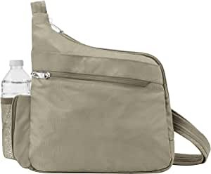 Travelon Anti-Theft Messenger Style Crossbody, Stone, One Size
