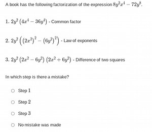 A book has the following factorization of the expression 8 y ^ ... | Filo