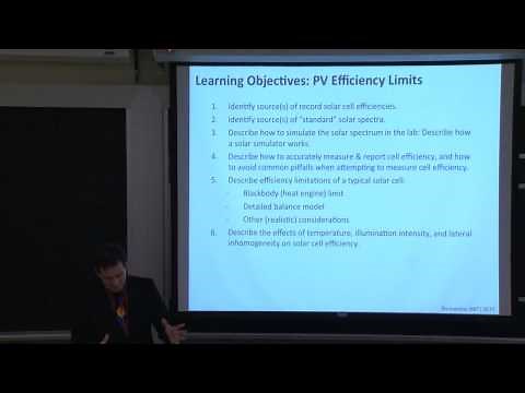 14. PV Efficiency: Measurement and Theoretical Limits