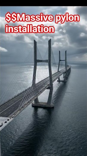 Ocean to Mega Structure | Bridge Construction Timelapse#cablestayed bridgebridge construction#shorts