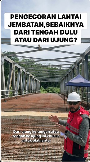 Tahapan pengecoran lantai jembatan apakah seperti ini?inilah pebahasan terkait komentar teman-teman yang bisa kita ambil dan di jadikan acuan metode dalam pekerjaan pengecoran lantai jembatan. #edukasi #pengecoran #jembatan #construksi #civilenginering | Ahmad Emil Salim