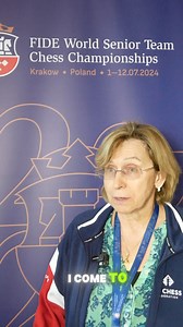 🗣️ "I just wanna play good chess" 🇺🇸 WFM Ivona Jezierska, participating in the World Senior Team Chess Championships 2024, tells us more about her chess journey! #SeniorChess #WSTCC Małopolski Związek Szachowy The championships take place in 🇵🇱 Kraków, Poland, July 1-12! 👇 🔗 https://worldseniorteam2024.fide.com | FIDE - International Chess Federation