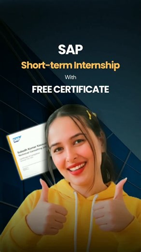Ite | Tech & Career 🧿 on Instagram: "SAP Short-Term Internship with Certificate 🌟 Duration: 3–4 hours (self-paced) 📜 Certificate: Earn an industry-recognized SAP certificate 💡 Skills You'll Learn: ✔️ SAP Basics & Navigation ✔️ Data Management in SAP ✔️ Financial Accounting Modules ✔️ Supply Chain Fundamentals ✔️ Business Process Integration ✔️ Reporting & Analytics ✔️ Problem Solving with SAP ✔️ Professional Documentation & Communication ✔️ Critical Thinking for ERP Solutions ✔️ Project Mana