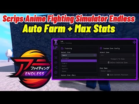Hướng Dẫn Hack Anime Fighting Simulator Endless Scrips Auto Farm , Max Stats , Kill Aura !