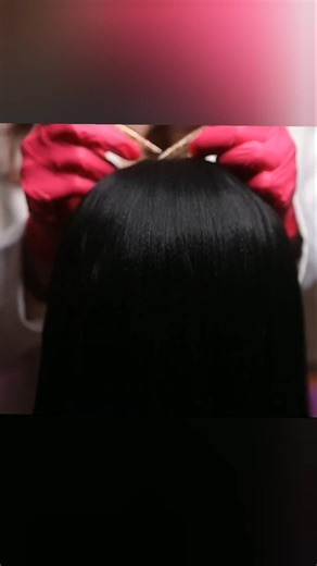 Checking scalp with sticks ASMR video