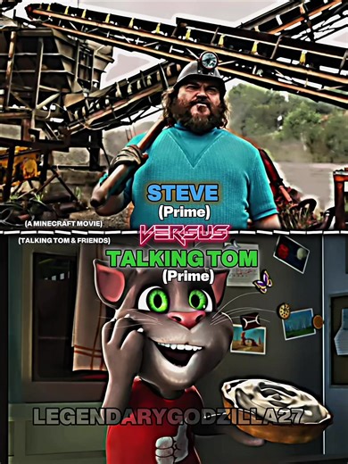 Steve vs talking tom #aminecraftmovie #talkingtomandfriends #edit #1v1 #foryou