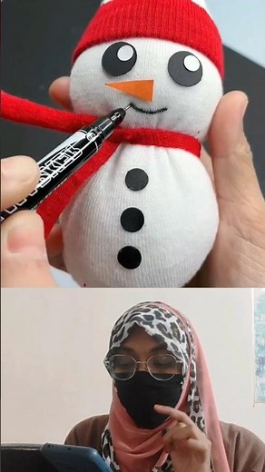 diy socks snowman ☃️☃️☃️#shorts #shortsfeed #reezavlog #diy #decor #ideas