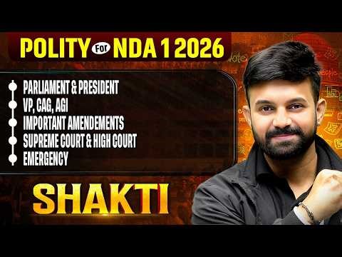 NDA Polity One Shot : Parliament & President | VP | CAG | AGI | Amendments | Courts ✅ NDA GAT 🎯