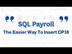 【📚SQL 学堂 • SQL PAYROLL The Easier Way To Insert CP38】