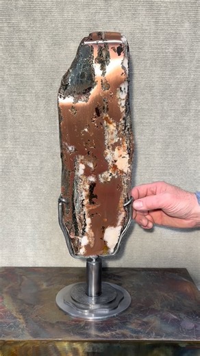 Cory Cotter, PhD on Instagram: "Silver Bearing Slab of Copper-Rich Ore with Basalt & Quartz. Available for Purchase from Website. #michigan #copper #silver"