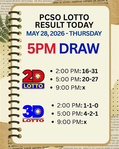 Lotto Result Today 5PM - MAY 28, 2026 THURSDAY #2dlotto #3Dlotto #lottoresult #lottoresult