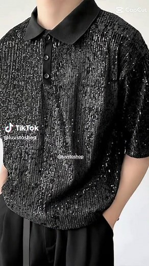Men's Shiny Party Polo Shirt - Sparkle at Your Next Event!