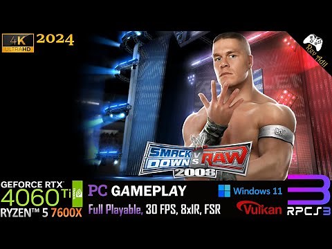 WWE SmackDown vs Raw 2008 PC Gameplay | RPCS3 | Full Playable | PS3 Emulator | 4k30FPS | 2024 Latest