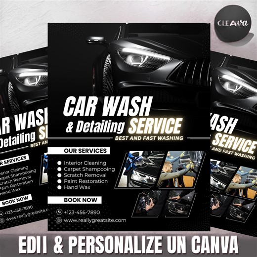 Car Detailing Flyer Template, Auto Service, Canva Editable - Etsy