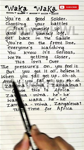 waka waka [4k] lyrics #song #lyrics #shorts