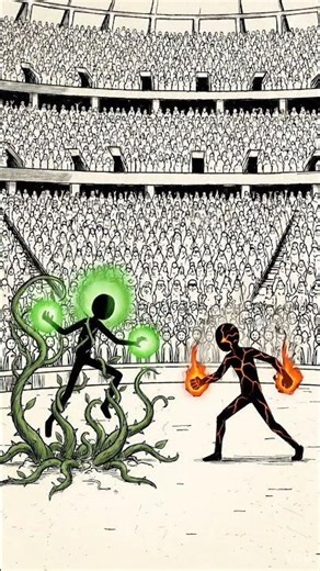 Epic Stickman Fight: Plant Mage vs Magma Mage! 🌿🔥 #StickClash #stickman #animation #art