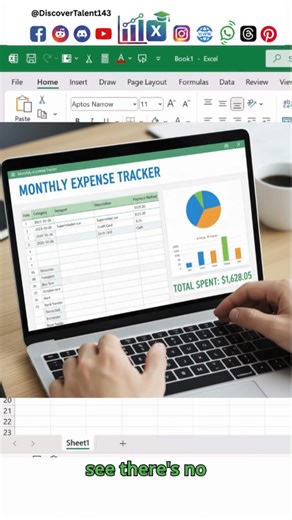 Excel Expense Tracker by Discover Talent 😊 #education #reels #viral @discovertalent143 #viralless❤️trending 🌟 #dataanalysis ✨ | Discover Talent