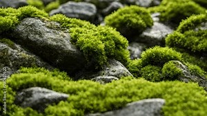 moss on rocks