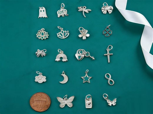 Sterling Silver 925 Minimalist Charms Mix – Individual Pendants for Charm Bar Bracelets & Necklaces - Etsy
