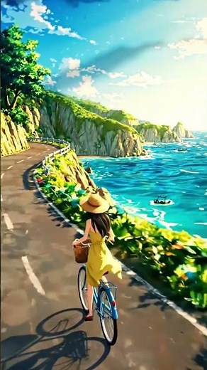 🌊 Anime Coastal Ride 🌊 | Relaxing Cinematic Ocean Scene