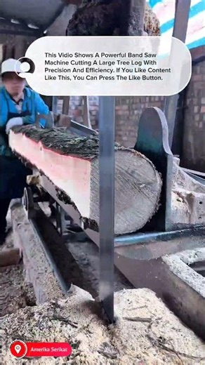 Powerful Band Saw Wood Cutting