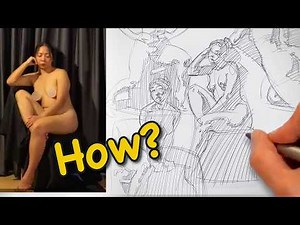 How I Sketch a Live Model in 5 minutes (Figure Drawing Demo)